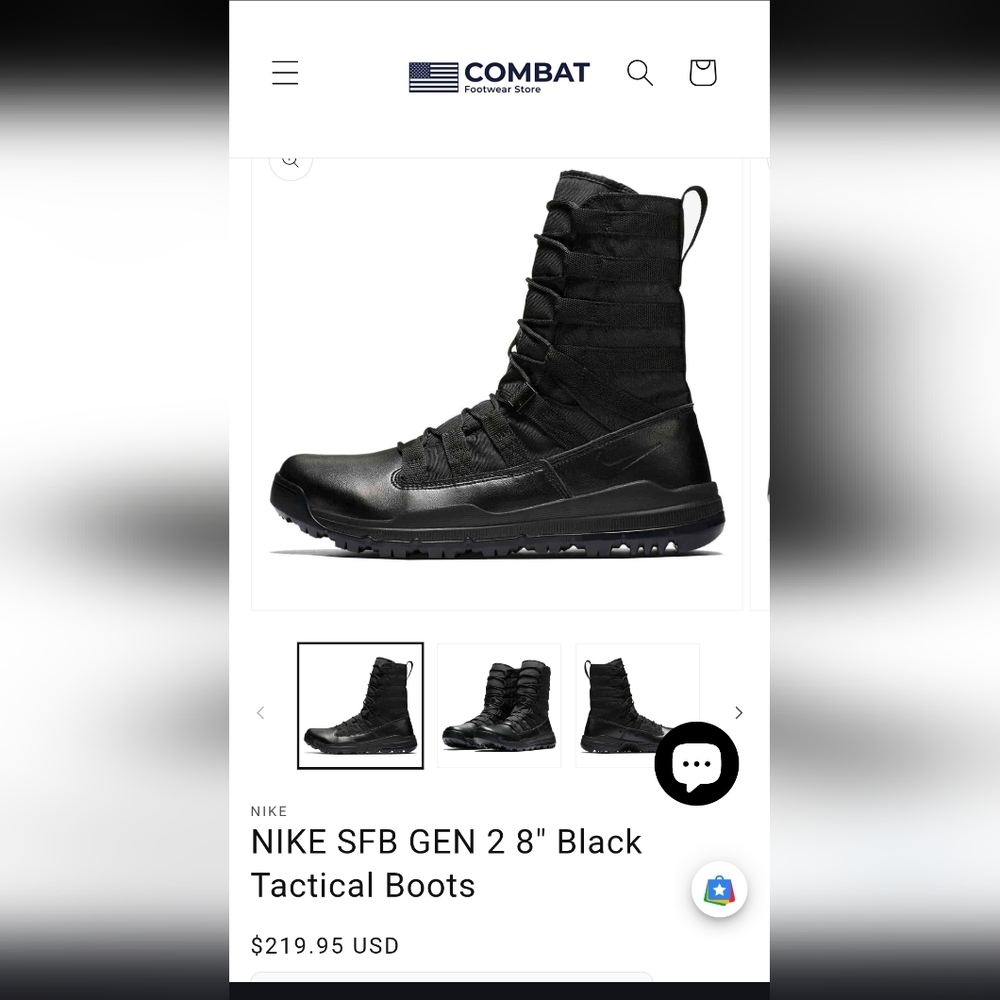 Nike SFB GEN 2 8" Black Military Tactical Boots Men's Size 7 - Picture 8 of 8